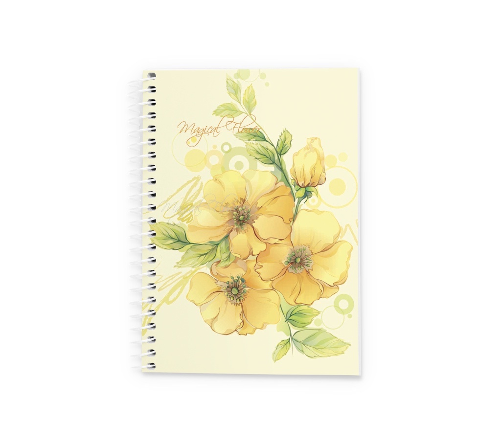 Зображення на фото блокноти А6 з м'якою обкладинкою на спіралі